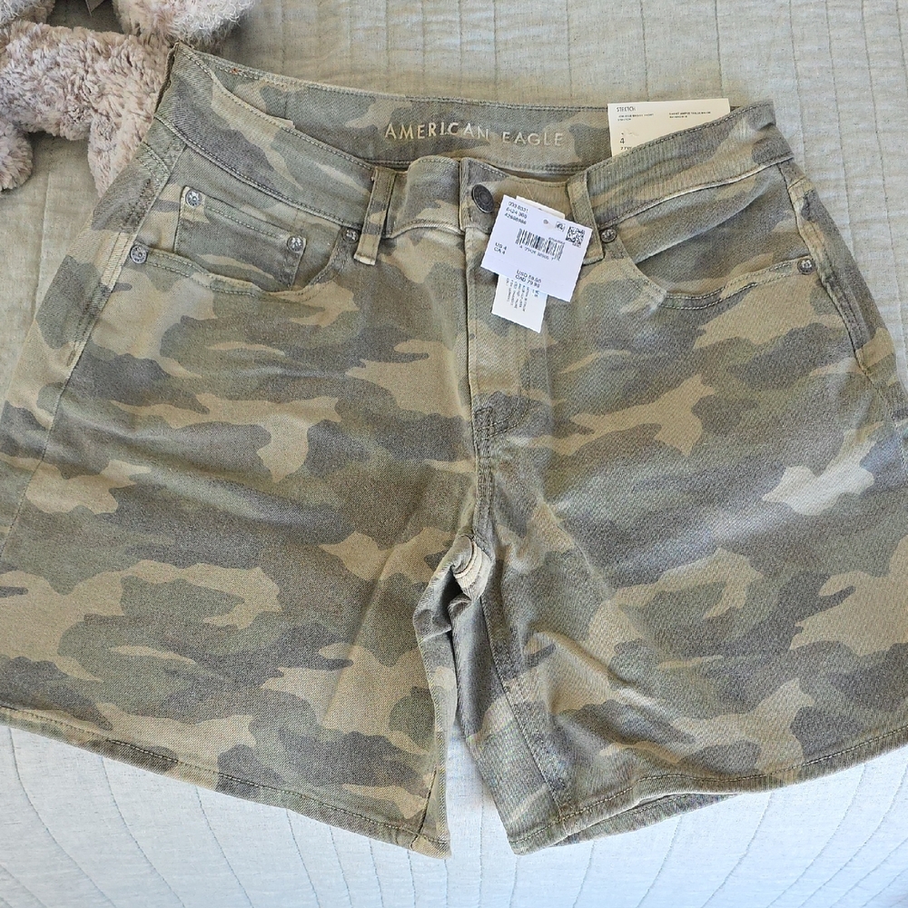 American Eagle Outfitters Green and Tan Cargo Shorts Casual Fit